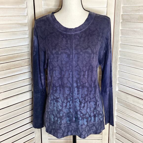 Match Marika Charles Blue Tie Dye Featherweight 100% Cashmere Sweater S 1 - Picture 1 of 10